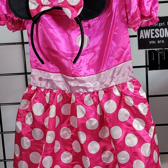 Disney Minnie Mouse Dress-Up Set - Pink Polka Dot Costume with Ears & Bow - Picture 4 of 7